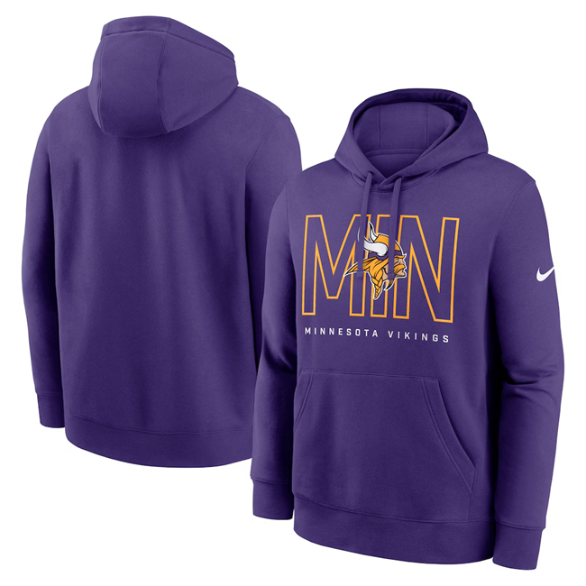 Men's Minnesota Vikings Purple Busted Play Club Fleece Pullover Hoodie